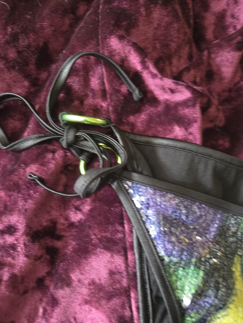 NWT Agent Provocateur Margaritah Sequined Side Tie Bikini Bottom - Picture 3 of 8
